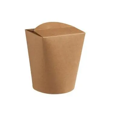 [49986] Kinaæske, wok, 450ml, 16oz, Ø7,5x10,8cm, rund, bund, brun, (500 stk.)