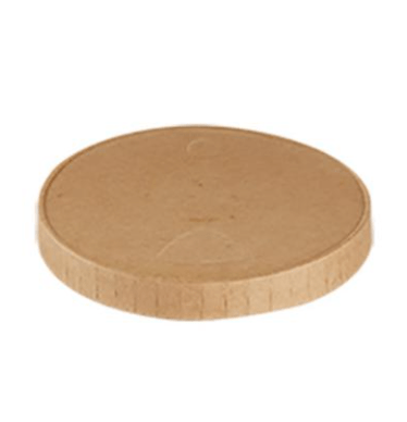 [10377] Låg til dressingbæger, Ø6,2cm, kraft, pap, tilhørende 10376, (50 stk.)