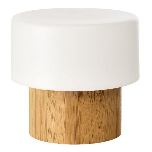 Lysestage til LED lys, Duni, Sister, bambus, 11xØ11cm, hvid (4 stk.)