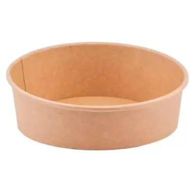 Salatskål, Catersource, rund, 900ml, Ø185xH50mm, Pap/PE, brun, (300 stk.)