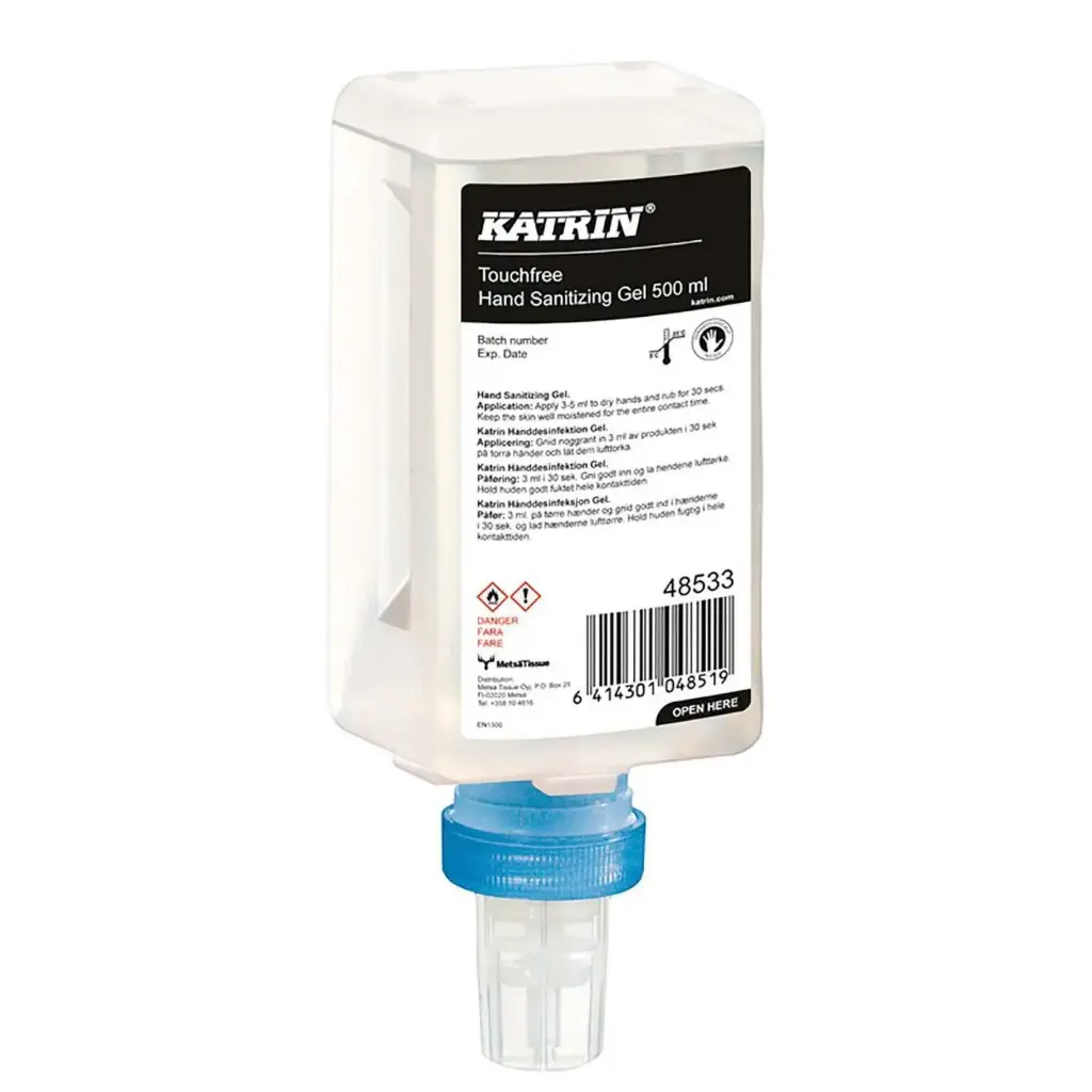 [50268] Hånddesinfektion, Gel, 500 ml, Katrin Touchfree 48533, (12 stk.)
