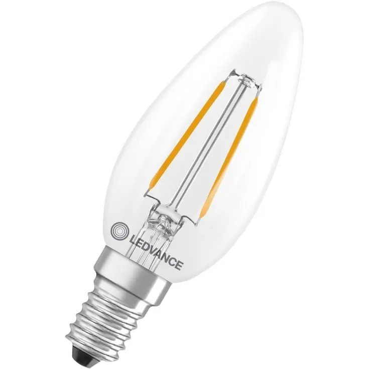[50679] LED kertepær, E14, 250lm, 2700K, 1,8W/827 (25W), klar, LEDVANCE Classic, (10 stk.)
