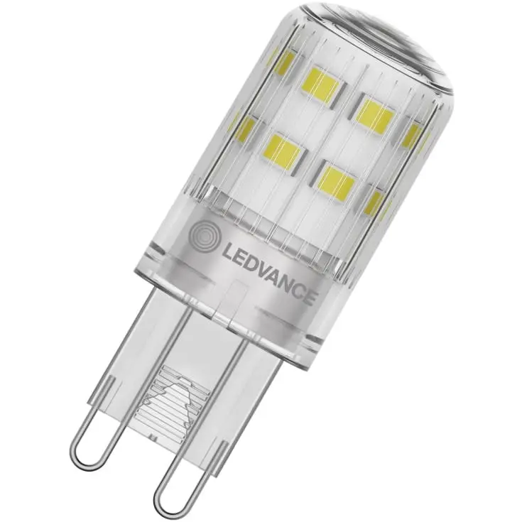 Dæmpbar LED stiftpære, G9, 320lm, 2700K, 3W/827 (30W), klar, LEDVANCE, (20 stk.)