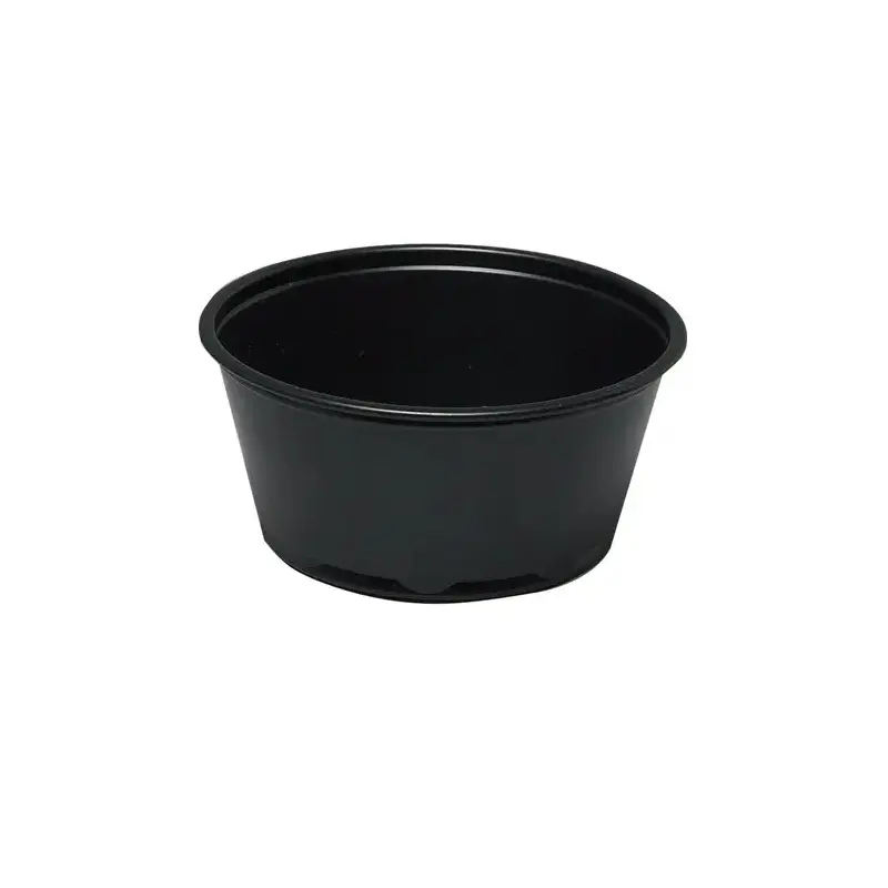 Dressingbæger, Ø7,5cm, 100 ml, sort, RPET, tilhørende 10207, (1.000 stk.)