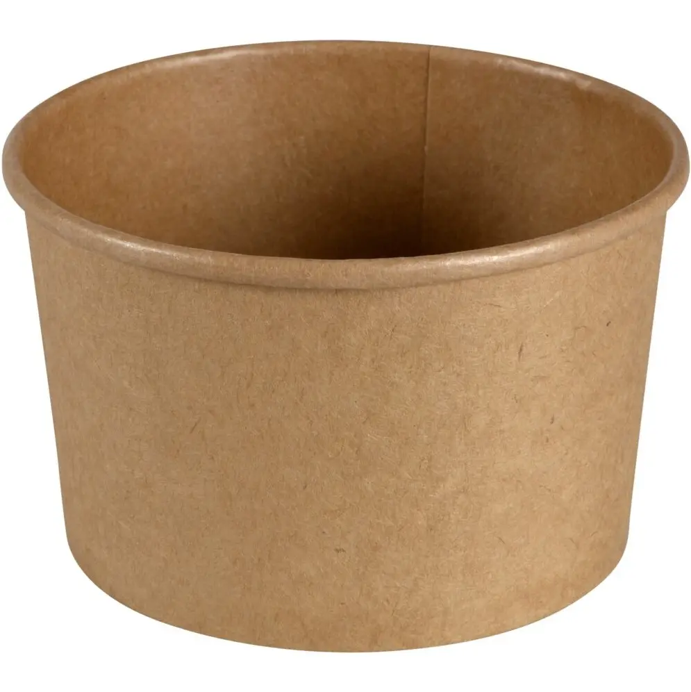 [51078] Skål, 6,8cm, Ø11,1cm, 480 ml, brun, kraft/PE, 16 oz, (500 stk.)