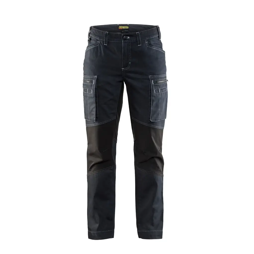 [51105] Dame servicebuks med stretch, denim, marineblå/sort, Blåkläder, C30-C50, (1 stk.) (C30)