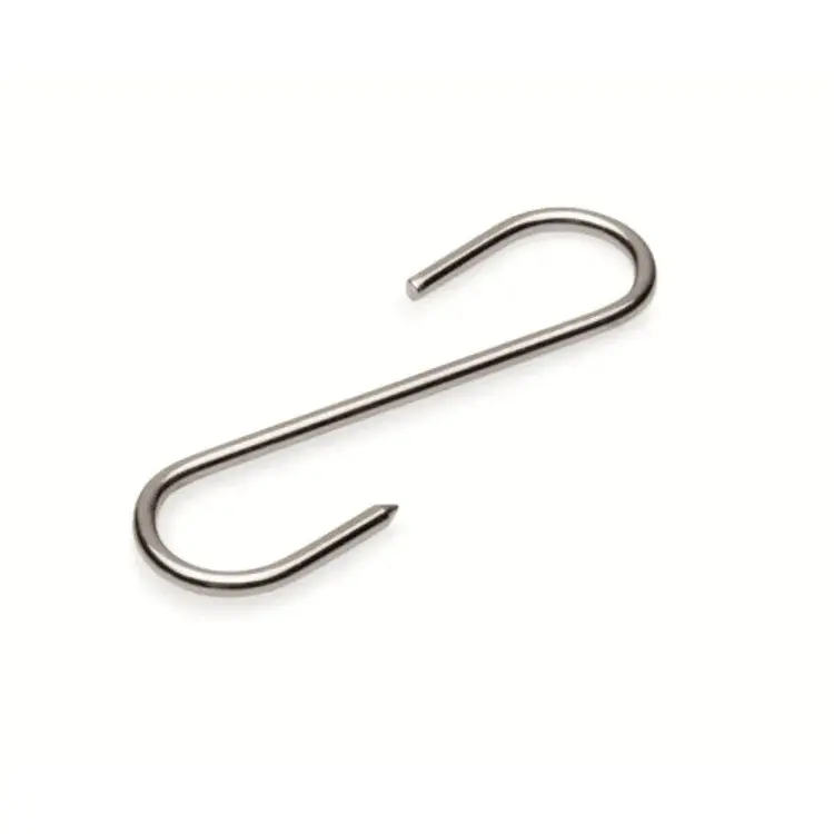 [51142] Kødkrog, S-formet, stål, 8x3cm, WAS, (10 stk.)