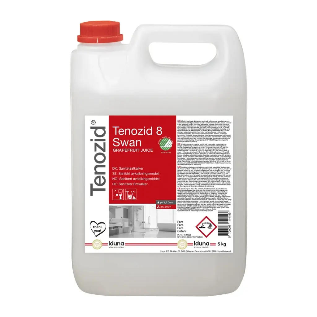 [51185] Sanitetsafkalker, Tenozid 8 Swan Grapefruit Juice, 5 liter, (1 stk.)
