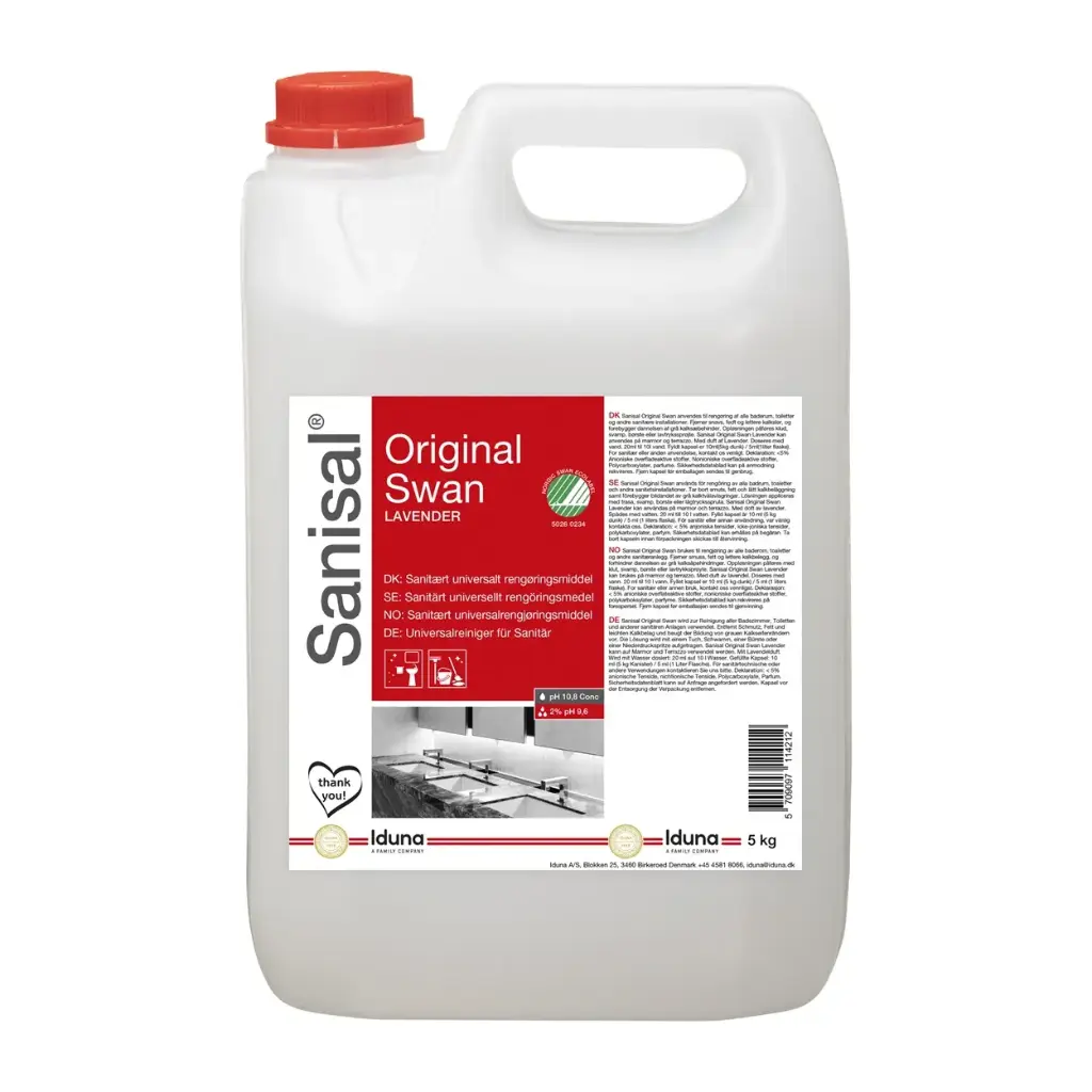 Sanitetsrengøringsmiddel, Sanisal Original Swan Lavender, 5 liter, (1 stk.)