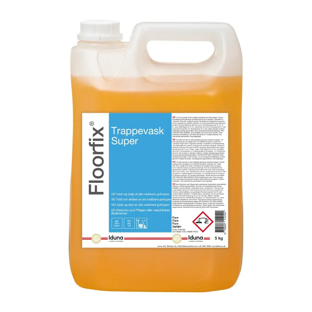 [12373] Vask & pleje af alle gulvtyper, 5L, med duft, Trappevask Super, Iduna, (1 stk)