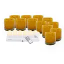 AYLA orange glasstager med hvidt LED lys, Securit, (sæt á 12 stk.)