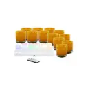 AYLA glasstager og LED fyfadslys, orange/farvet lys, Securit, (sæt á 12 stk.)