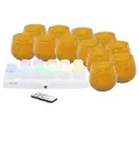 LUNA orange glasstager & LED lys m/ hvidt+farvet lys, Securit (sæt á 12 stk.)