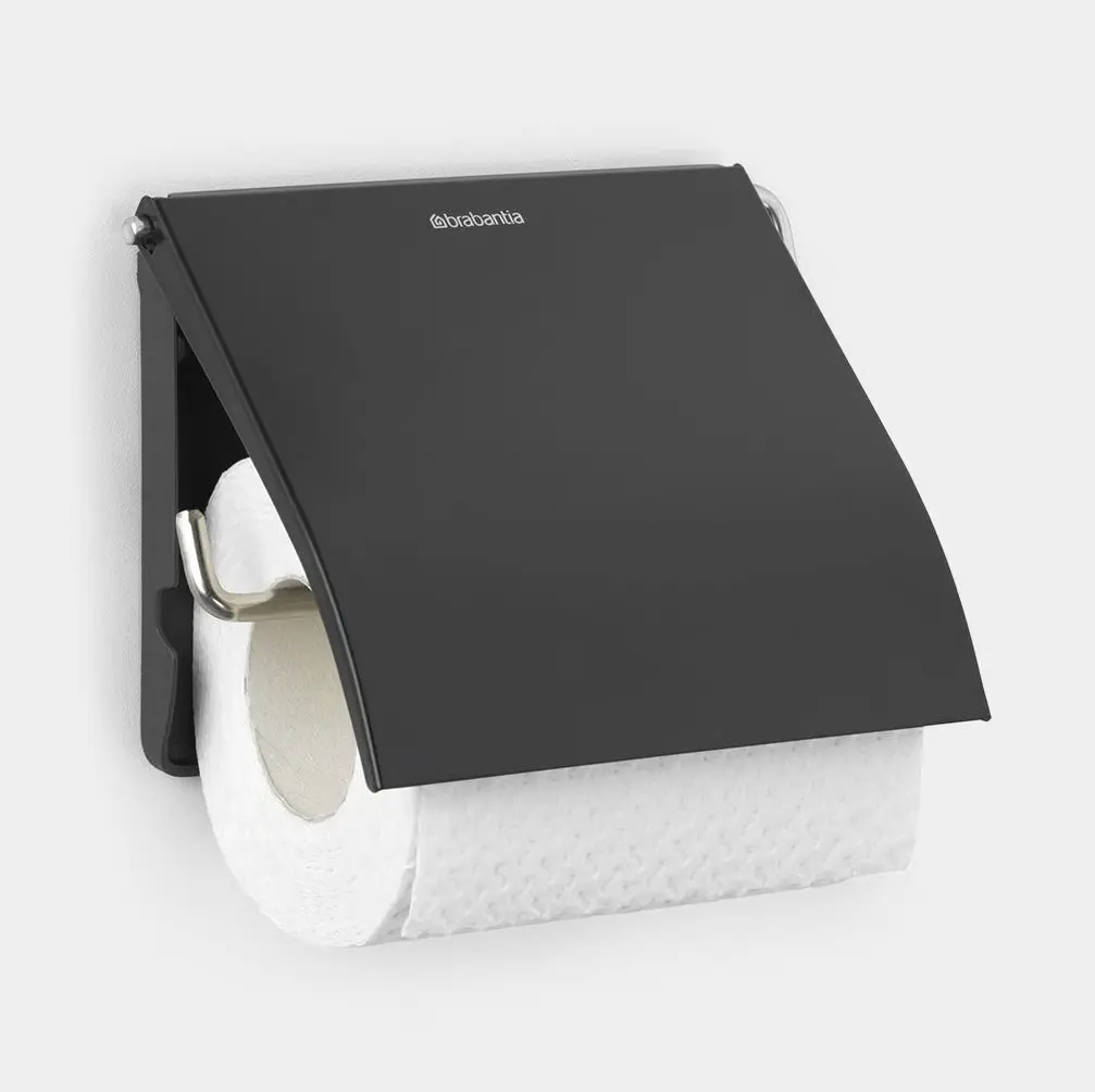[51414] Toiletrulleholder, Brabantia ReNew, metal, mat sort, (1 stk.)