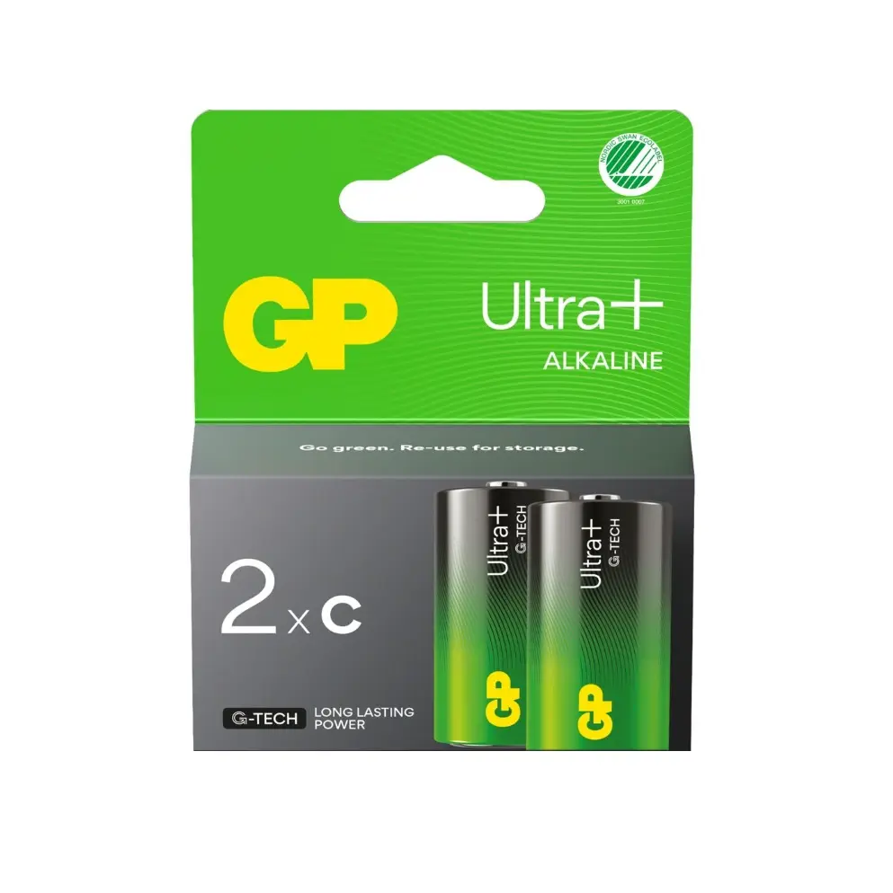 [51427] Batteri, GP Ultra Plus, Alkaline, C, (2-pak)