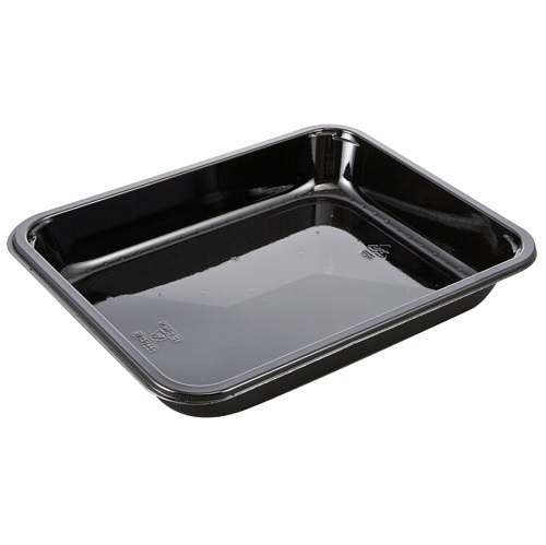 Bakke, C2227-1E, 1-rums, 22,7x17,8x3,5cm, 1035 ml, sort, CPET, tåler varme, (368 stk.)