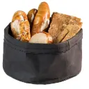 Brødkurv, Ø20x13cm, kraftig, foldbar, papirspose, læderlook, sort, (1 stk.)