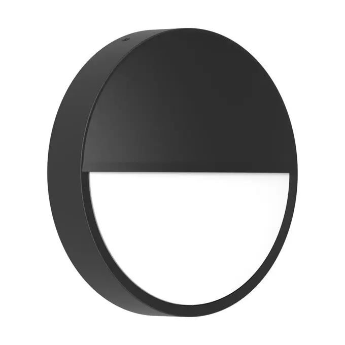 [51666] LEDVANCE Surface Bulkhead Outdoor Halvskærm Ø250 mm – Sort (8 stk.)
