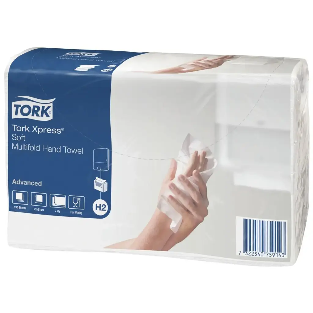 [51678] Håndklædeark, Tork Advanced 471135, H2, Z-Fold, 2-lag, L23.4xB21.3xD8cm, Nyfiber, Hvid, (20 pk á 190 stk, 3800 stk.)