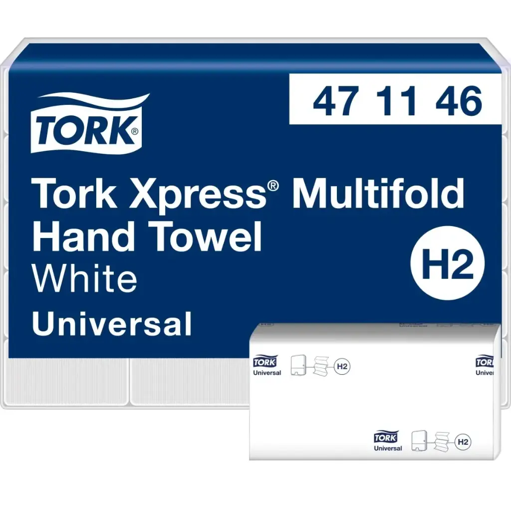 Håndklædeark, Tork Universal, H2, Z-Fold, 2-lag, L23.4xB21.3xD7.8cm, Mix, Hvid, (20 pk á 190 stk, 3800 stk.)