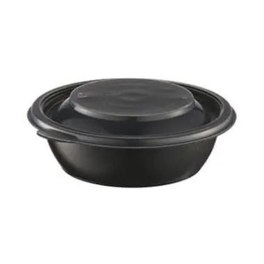 [51697] Suppebæger, rund, sort, PP, 250ml, Ø127x39mm, (500 stk.)