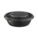 Suppebæger, rund, sort, PP, 250ml, Ø127x39mm, (500 stk.)