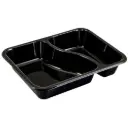Bakke, C2227-2F, 22,7x17,8x4,3cm, 1115 ml, sort, CPET, 2-rums, 430/685 ml, standard serie, med S-deling, hovedret, (360 stk.)