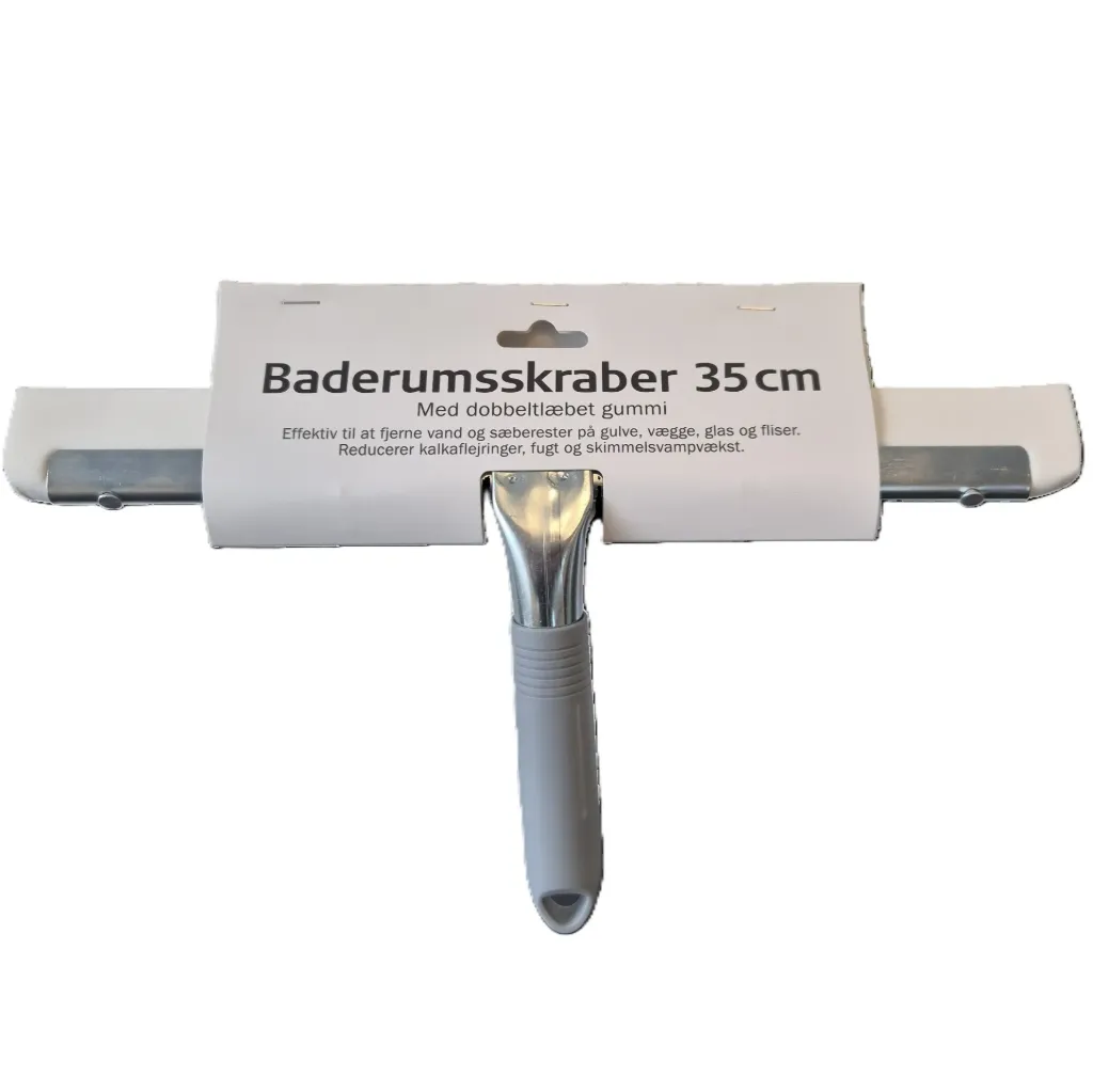 Baderumsskraber med hvidt dobbelt gummi, 35 cm, (1 stk.)