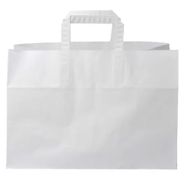 [51836] Hvid papirspose med hank, 17 L, 35x17x24,5 cm, 80 gsm, (200 stk.)