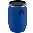 Plasttønde, 60L UN, blå, fødevaregodkendt, plastlågfad med aftageligt låg og spændering, (21 stk.)