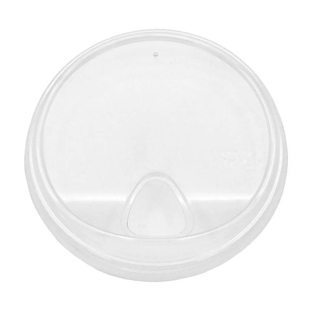 Plastlåg, ø9,5cm, klar, PET, med drikketud, (1000 stk.)