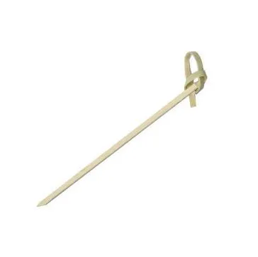 Spyd, 6 cm, Bambus, Med Sløjfe, Grøn (100 stk.)