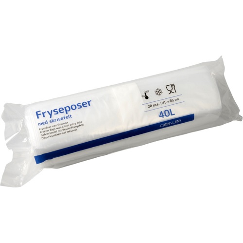 Frysepose, 40 l, 45x85cm, klar, LDPE/virgin, 45my, (20 ruller á 20 stk.)