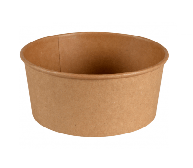 [10061] Salatskål, 550 ml, Ø14,6 cm, brun, pap/PE, tilhørende 10306, GS-Basic, (500 stk.)