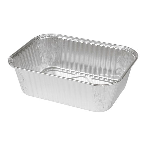 [10485] Alubakke, 14,8x10,8x4,6cm, 500 ml, aluminium, rektangulær, tilhørende 11158, (660 stk.)