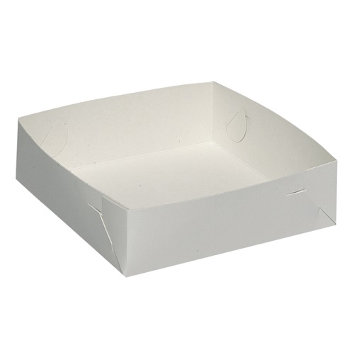 [10468] Kageæske, Nr 12 Høj, 24,5x24,5x7cm, hvid, karton, (250 stk.)