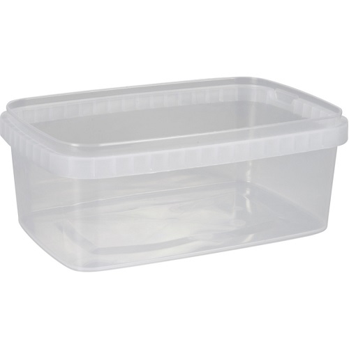 [10478] Condi bøtte, GS-Basic,19,2x12,9x7,3cm, 1200 ml, klar, PP, 1-rums, tilhørende 10479, (12 stk.)