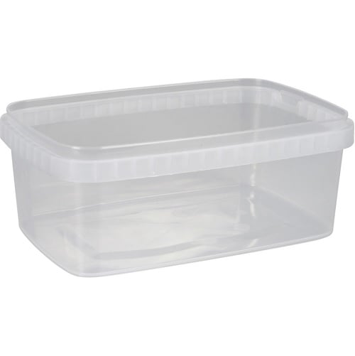 [10478] Condi bøtte, GS-Basic,19,2x12,9x7,3cm, 1200 ml, klar, PP, 1-rums, tilhørende 10479, (12 stk.)