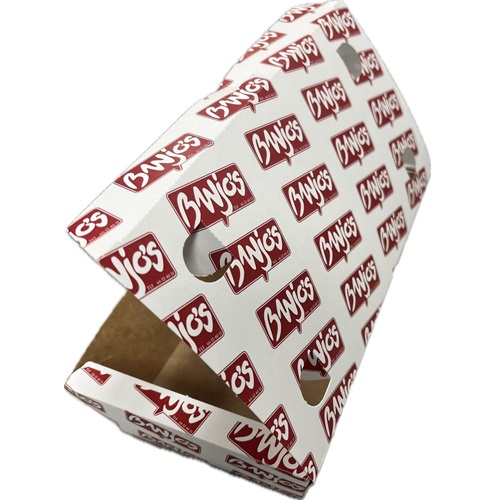Banjos Pølseæske, 20x10x5cm, hvid udvendig, brun indvendig, (200 stk.)