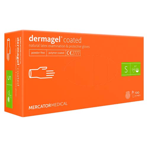[13427] Latexhandske, operationshandske, S, hvid, dermagel belagt, Mercator, (100 stk.)