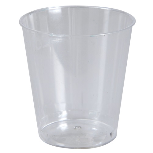 Plastik shotglas, 2 cl, 4cm, Ø3,3cm, klar, PS, 1000 stk.