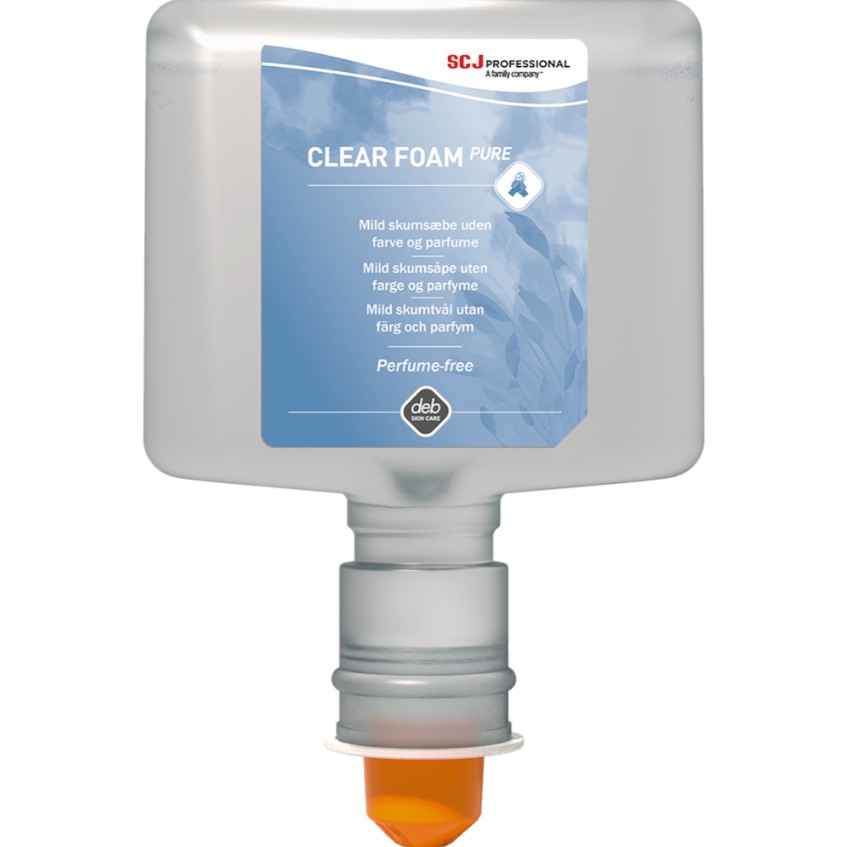 Skumsæbe, SCJ Professional, 1200 ml, uden farve og parfume, til touchfree dispenser,0,7 ml pr. dosering, (1 stk.)