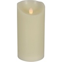LED bloklys med bevægelig flamme, L, 15cm, Ø7,5cm, hvid, plast, (1 stk.)