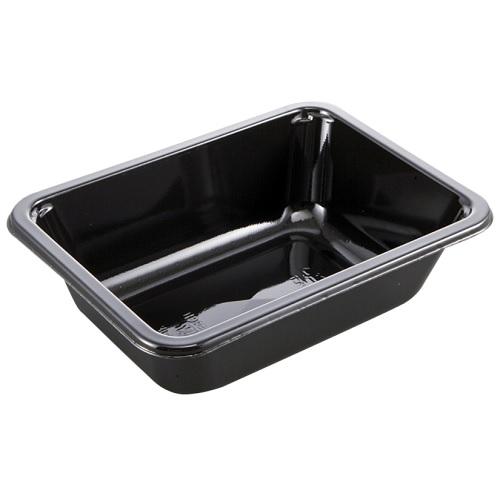 Bakke, 665 ml, 17,1x12,7x5cm, sort, CPET, 1-rums, tåler varme, tilhørende 10452, (696 stk.)