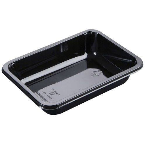 [10453] Microbakke, 500 ml, 17,1x12,7x3,5cm, sort, CPET, 1-rums, tilhørende 10452, (756 stk.)