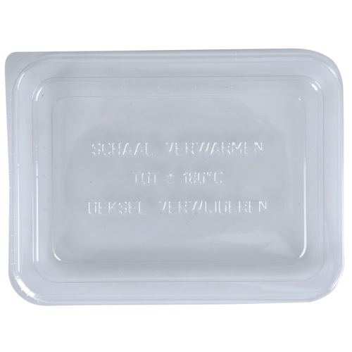 Snap-on låg, 17,2x13,4x1,2cm, klar, RPET, tilhørende 10453 og 10454, (500 stk.)