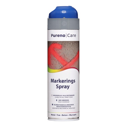 Markeringsspray, Blå, 500ml, Pureno, (1 stk.)
