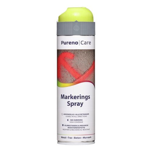 [13586] Markeringsspray, Gul, 500ml, Pureno, (1 stk.)