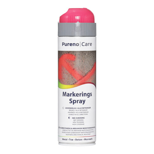 Markeringsspray, Pink, 500ml, Pureno, (1 stk.)