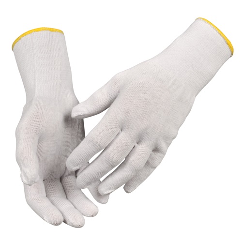 Tekstil handske, 10, hvid, bomuld, inderhandske, (12 par.)